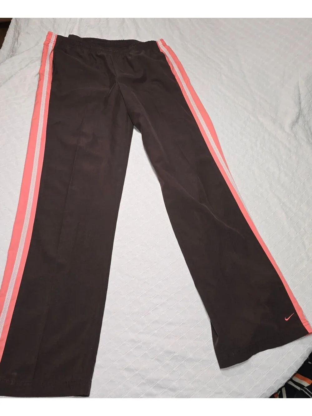 Vtg 2000s Nike Tracksuit Matching Set Brown Pink Y2K Streetwear Silver Tag Large